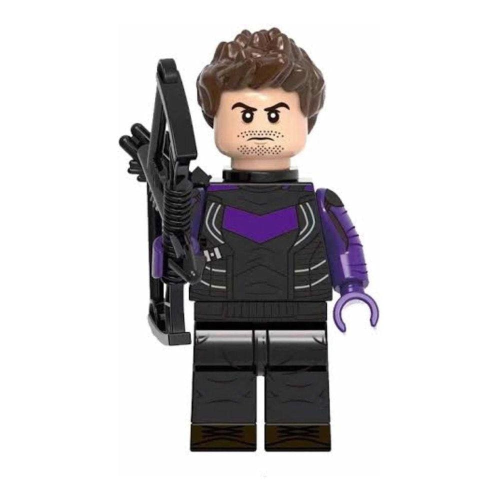 Boneco Blocos De Montar Gavião Arqueiro Traje Roxo