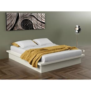 Cama de Casal Baixa 165x201cm Dalla Costa Off White Brilho