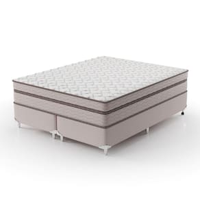 Cama Box King 193x203x63cm Molas Ensacadas Sonhare Montreal Bege