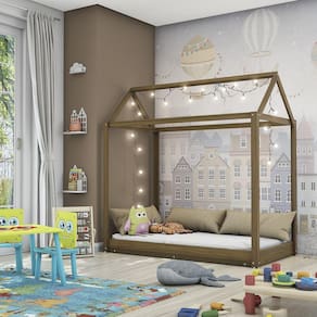 Cama Montessoriana Infantil Madeira Maciça Madri Espresso Móveis Castanho