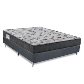 Conjunto Cama Box Colchão ISO 100 D33 Casal 138x188x18cm Ortobom Cinza/Branco