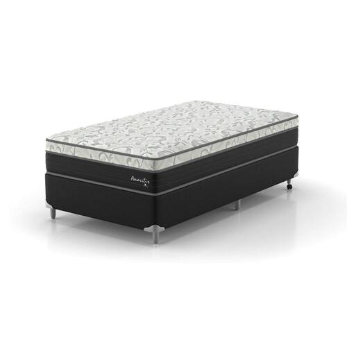 Menor preço em Cama Box Solteirão D33 1,08x1,98x53cm Amarílis Montreal Branco/Preto
