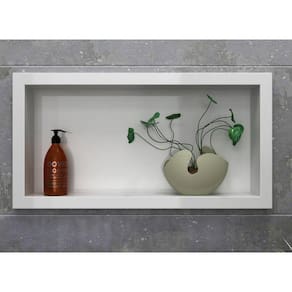 Nicho para Banheiro Mármore Sintético 63x10x33cm Móveis Bosi Branco
