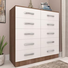 Cômoda 10 Gavetas Fellicci Teka/Branco