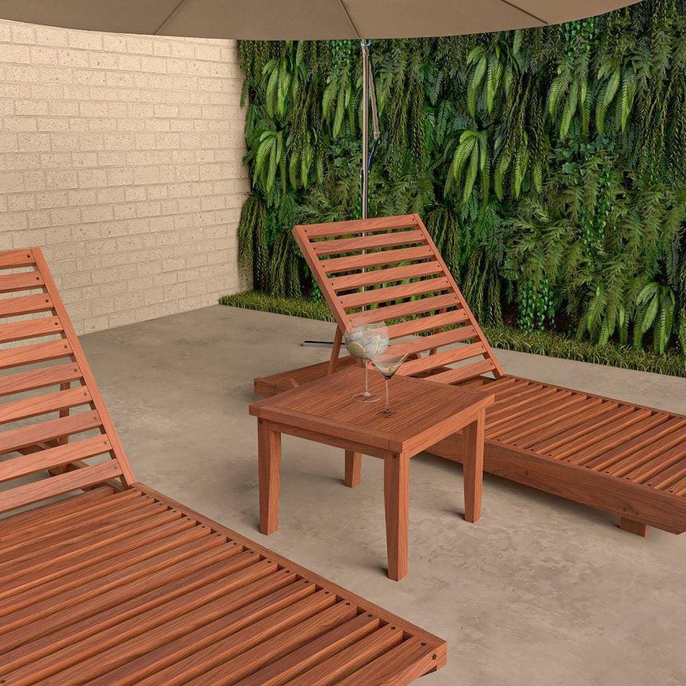 Conjunto 3 Espreguiçadeiras Roma Cedro Rosa Madeira