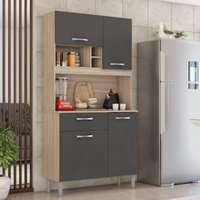 Cozinha Compacta 4 Portas 1 Gaveta Malta Demóbile Avena Touch/Granito
