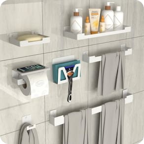 Kit Acessórios Para Banheiro 7 Peças Branco ELG