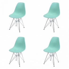 Kit 4 Cadeiras Base Cromada Dkr OR Design Tiffany/Cromado