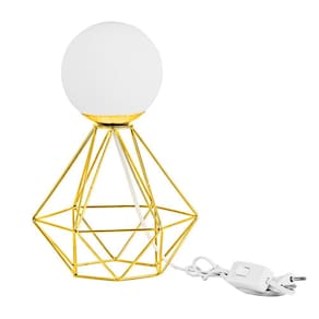 Abajur Diamante Dourado Bolinha Orby Maravilhoso