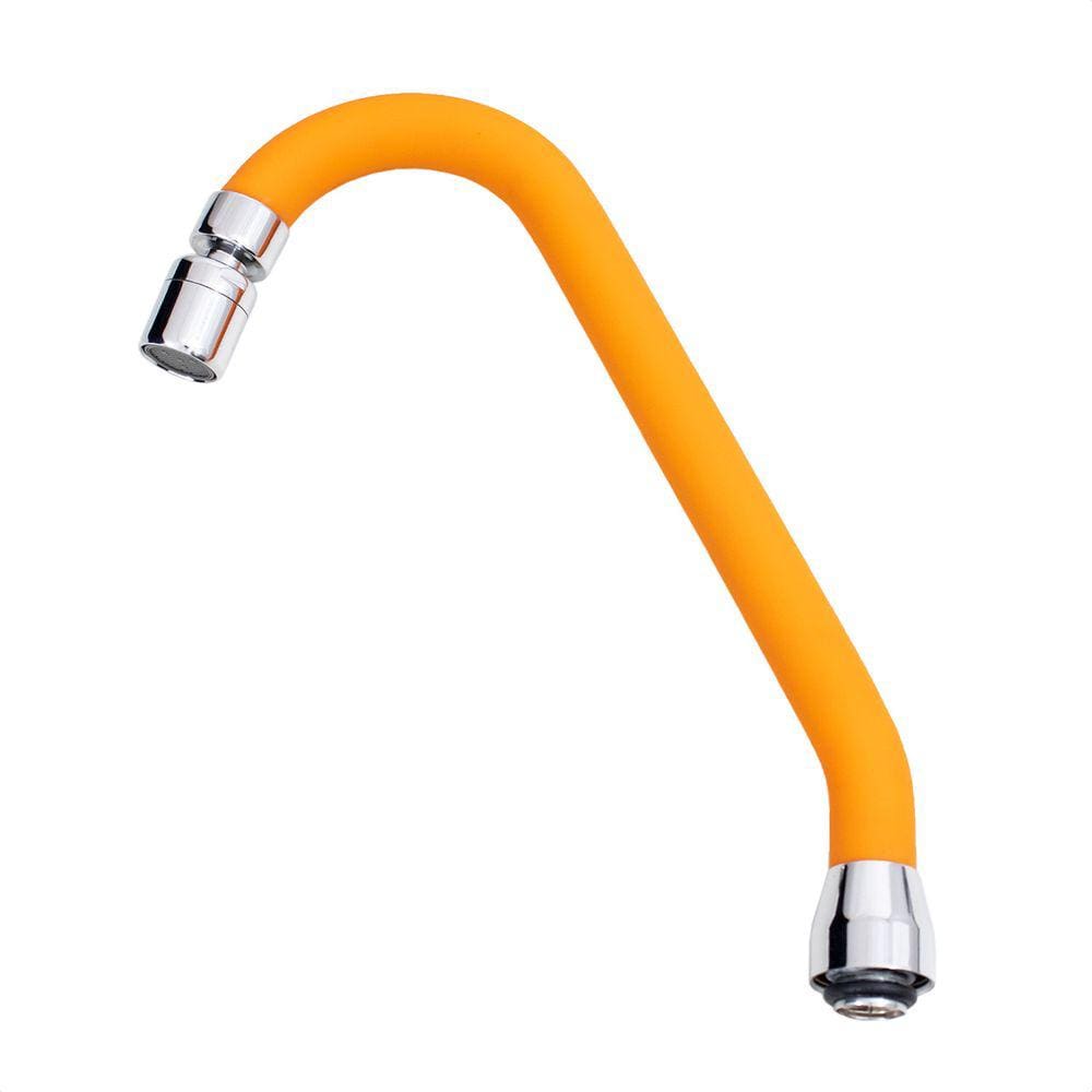 Tubo J Silicone Laranja Arejador Articulável Latão Cromado
