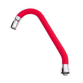 Tubo J Silicone Vermelho Arejador Articulavel Latão Cromado