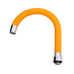 Tubo Bica Móvel P/ Lavatório Silicone Laranja Arejador Fixo