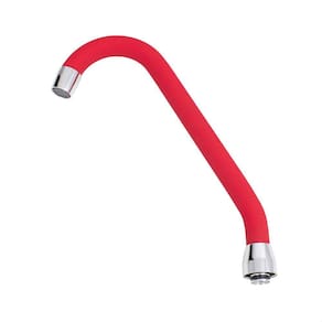 Tubo J Silicone Vermelho Arejador Fixo Latão Cromado