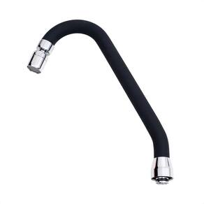 Tubo J Silicone Preto Arejador Articulavel Latão Cromado