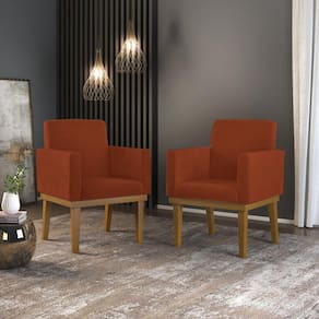 Kit 02 Poltronas Decorativa Reforçada Nude - Balaqui Decor