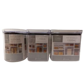 Pote Hermetico Lumini 3 Peças - 1.000Ml, 1.300Ml