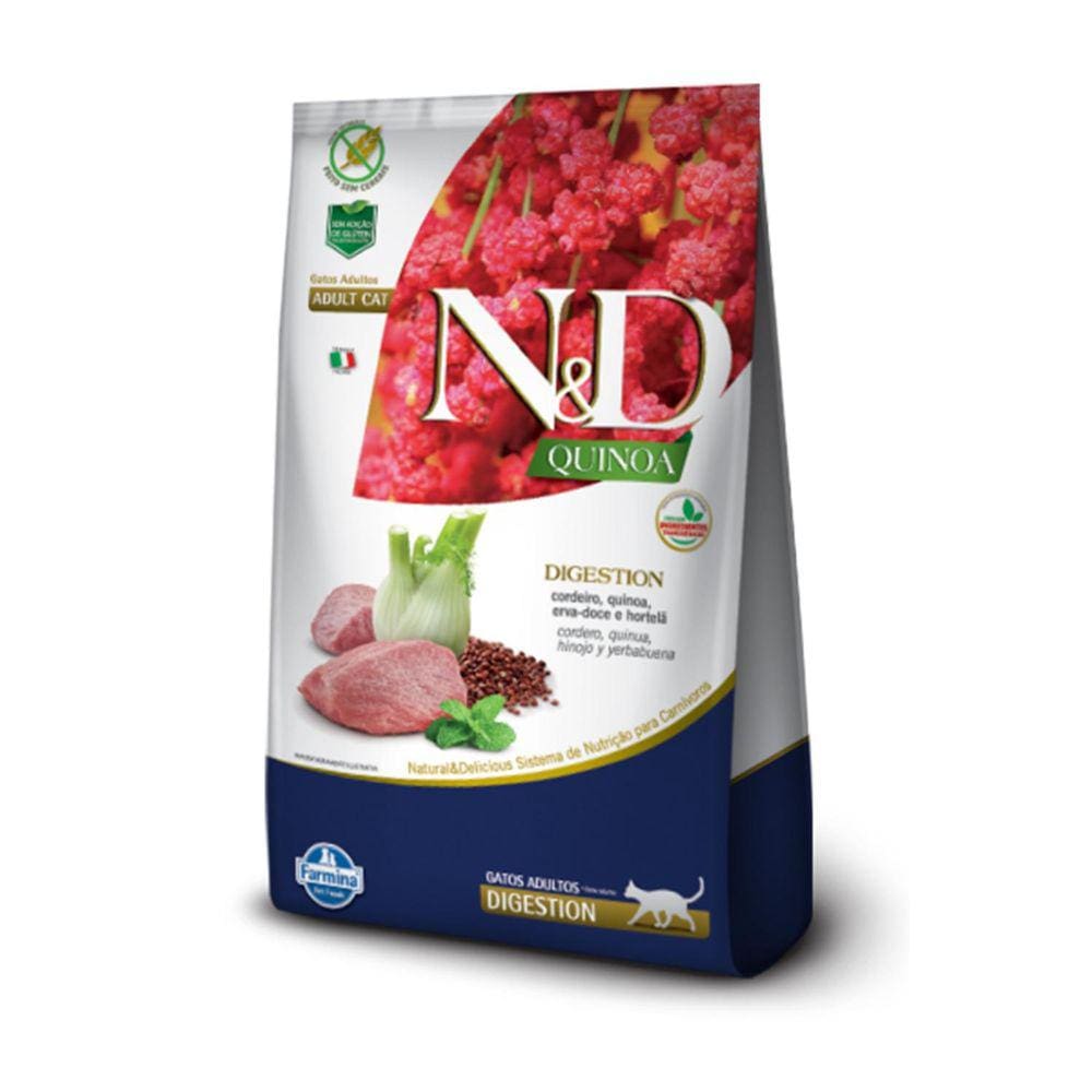 Ração N&D Quinoa Digestion Cordeiro Gatos Adultos 1,5Kg