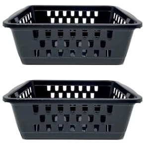 Kit 2 Cestos Organizador Pequeno 800 Ml Preto 16X12X6Cm 1908