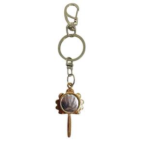 Chaveiro Oxum Abebê Luxo Espelho Dourado 14 Cm Metal