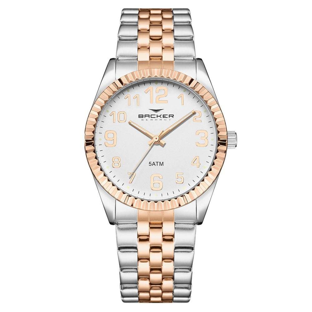 Relógio Backer Feminino Ref: 10302134f Br Clássico Bicolor