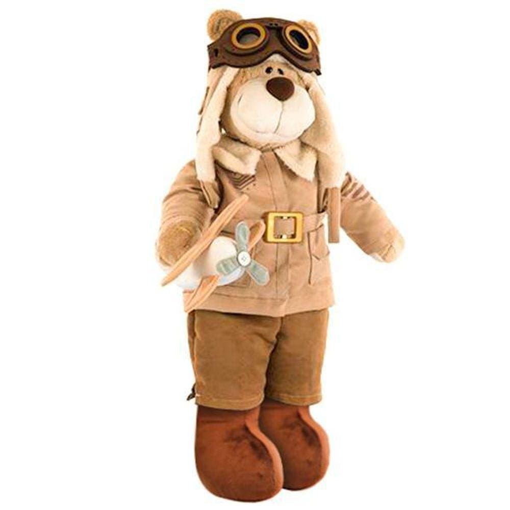 Urso De Pelúcia Bochecha Aviador Antigo 3