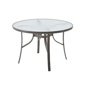 Mesa Tampo Vidro Macaé Outdoor Rivatti Amendoa