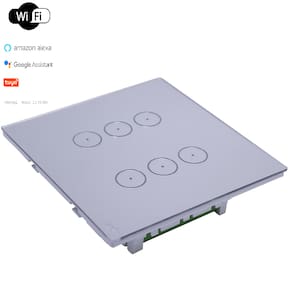 Interruptor Touch Wi-Fi Tok Glass 6 Botões Prata 4X4 Lumenx
