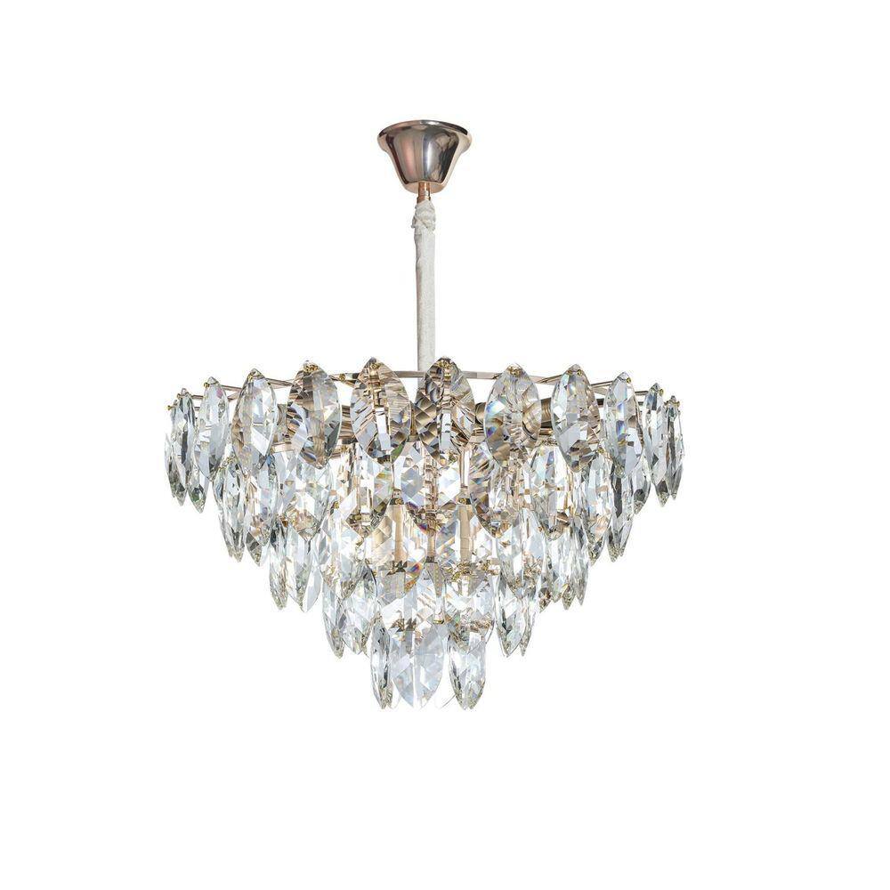 Pendente Foglia Dourado E Transparente D60cm A38cm 16xe14 640w Sand Gold/Transparente