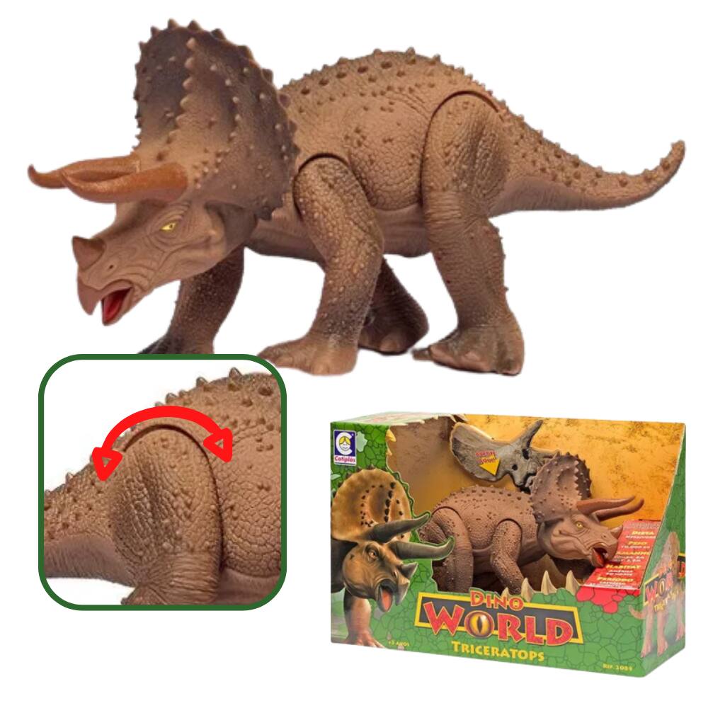 Dinossauro World Triceratops 45cm com Som - Cotiplás