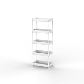 Estante Multiuso com Rodas 5 Níveis Branco Just Home Collection