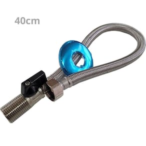Engate Flexível com Registro 40cm Aço Inóx Lavatório Torneiras Banheiro Cozinha