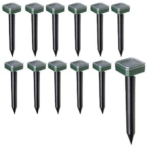 Repelente Solar Ultrassonico Kit 12 Uni Pestes Cobras Ratos Roedores Pragas Jardim Quintal Externo