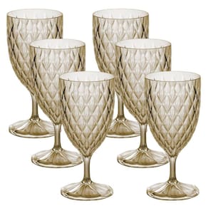 Kit 6 taças de água 380ml Cristal Âmbar Plasutil