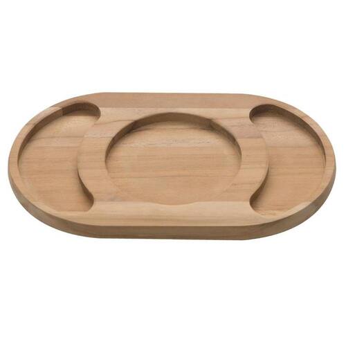 imagem-Tabua De Madeira Teca Oval Para Petisco Natural 240X150X15 Tramontina - MARFIM