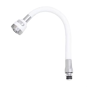 Tubo Flexível Silicone Branco E Arejador Gourmet Duplo Jato