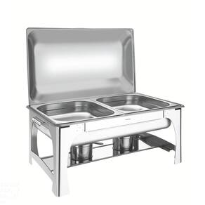 Rechaud Tramontina Retangular em Aço Inox Banho Maria Tampa Removível com Fogareiro Cuba GN 1/2 8,4 L Tramontina