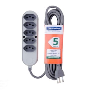 Extensão Múltipla 5 Tomadas 2P+T 10 A 250 V Tramontina 5 m Tramontina