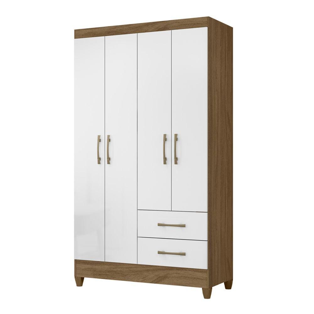 Guarda Roupa Solteiro Chile Naturale Branco Moval