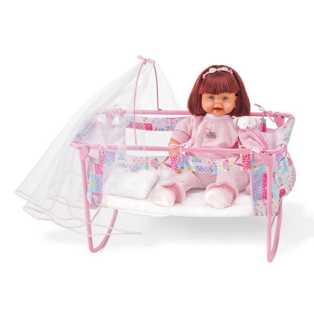 Berço De Balanço Boneca Reborn Baby Ninos Cotiplas 2426