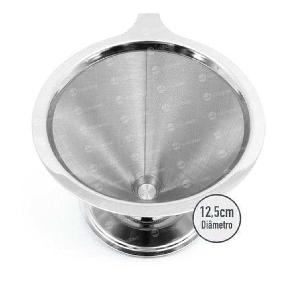 Coador De Café Aço Inox Filtros De Café 6 Xicaras