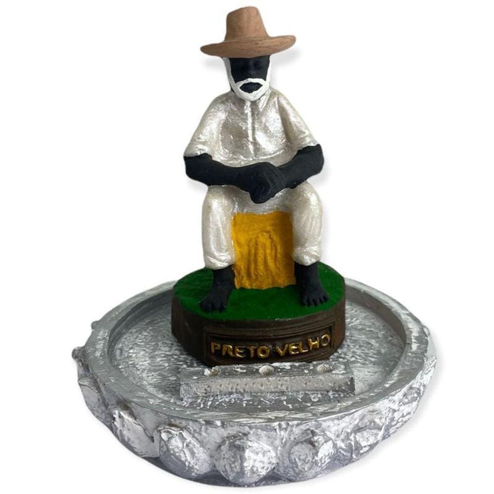 Incensário Preto Velho 12Cm 3 Varetas Em Resina