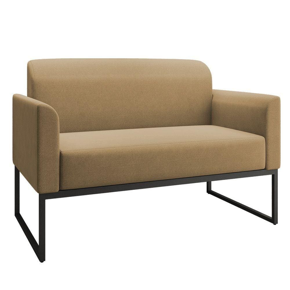 Namoradeira 02 Lugares Linho Bege A32 Preto