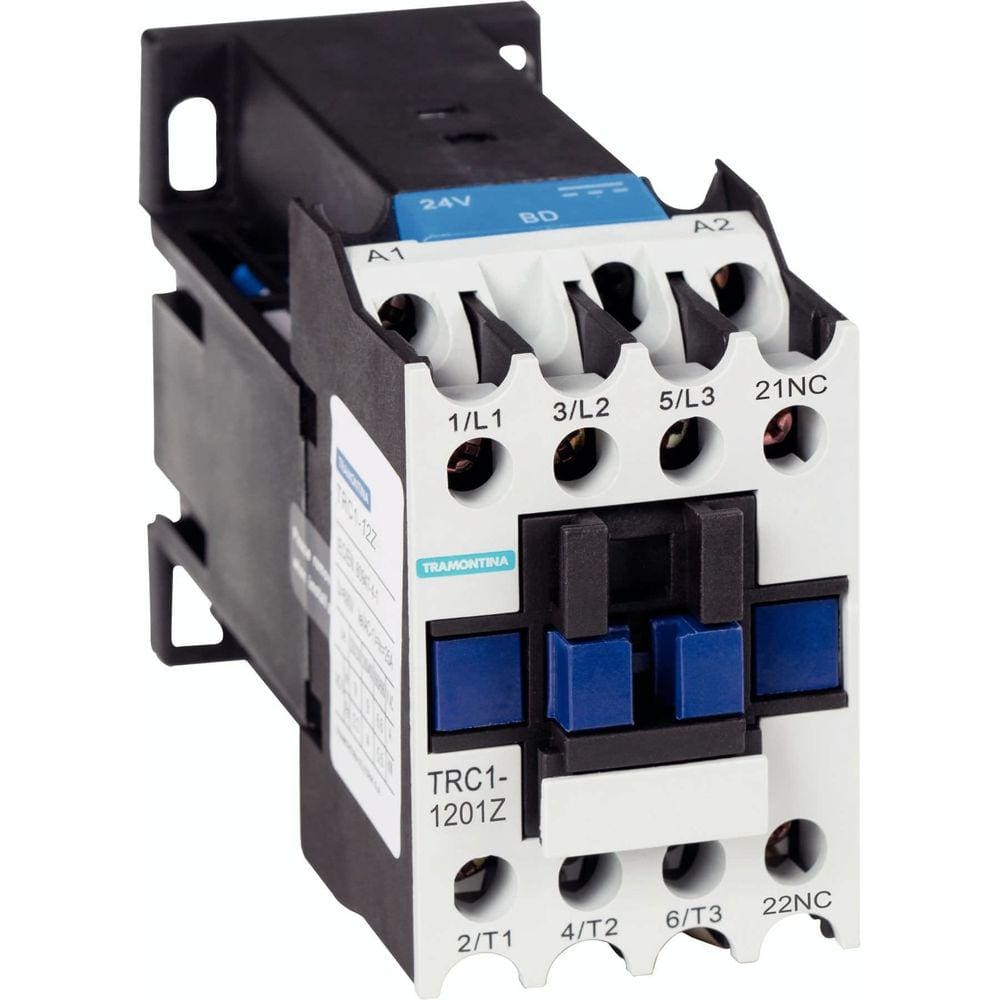 Contator Tripolar TRC1-1201Z 12A 24VCC 1NF Tramontina
