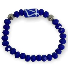 Pulseira Ogum Espada Com Firma Azul Cristal E Silicone