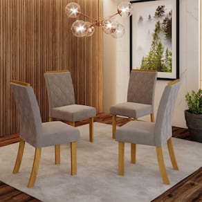 Conjunto 4 Cadeiras Estofadas Lupita Casa 812