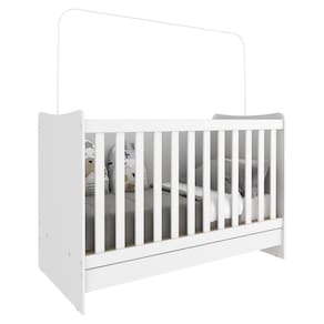 Berço 4 Em 1 Para Colchão 70 X 130 Cm Multimóveis Evolution Vira Escrivaninha Branco