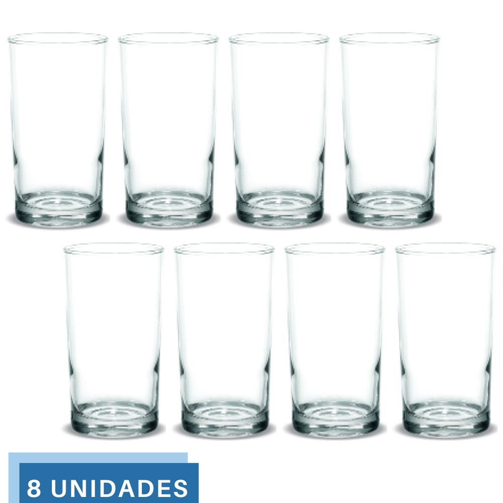Copo Vidro 330ml Brooklyn Suco Agua Glamour Luxo Nadir - 8Un