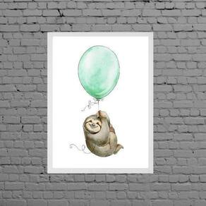 Quadro infantil bicho preguica bom dia moldura branca 33x43 quartinhos | Casas Bahia Quadro infantil bicho preguica bom dia moldura branca 33x43 quartinhos | Casas Bahia