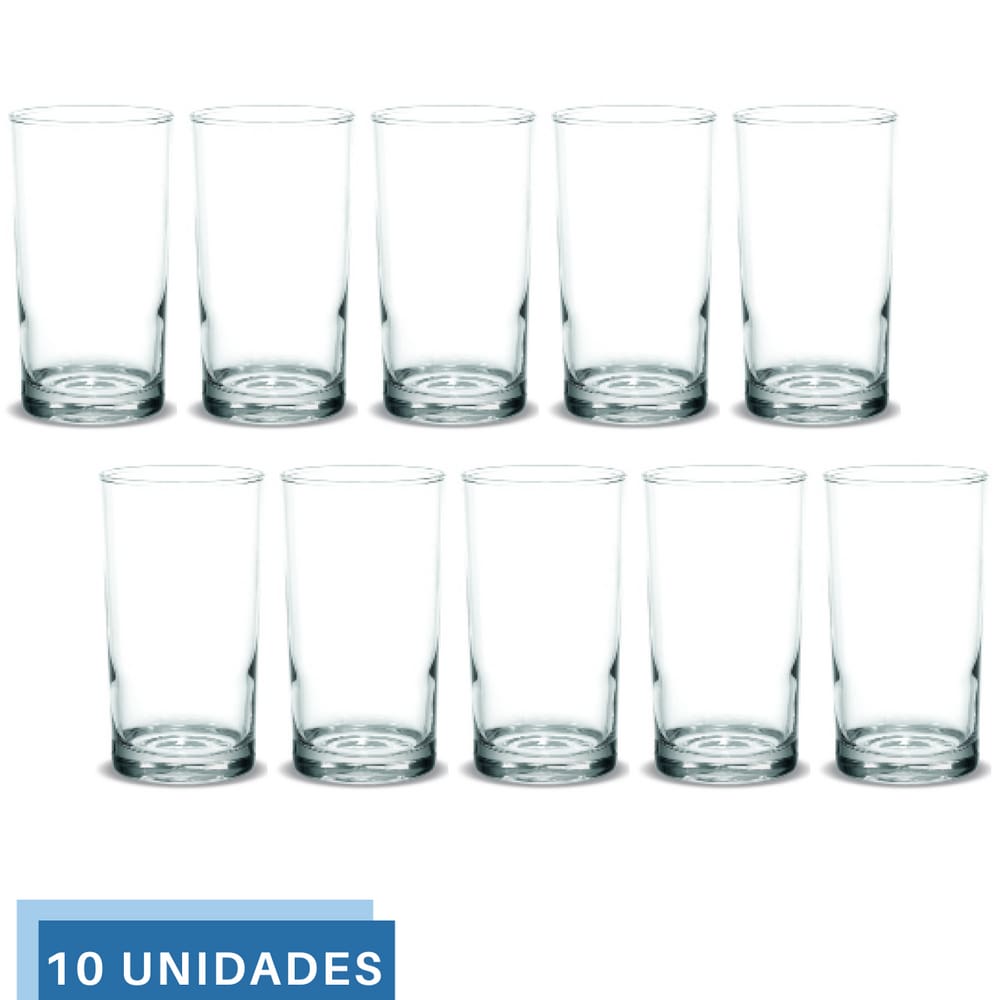 Copo Vidro 330ml Brooklyn Suco Agua Glamour Luxo Nadir 10Un
