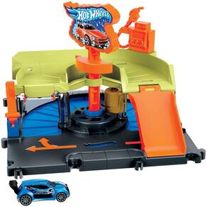 Pista Hot Wheels com Carrinho - Mordida do T-Rex - City - 92 cm